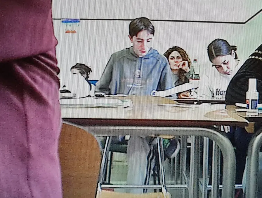 Andrea Reggiani durante gli anni universitari, in aula